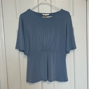 Banana Republic Light Blue Stretch Waist Flare Sleeve Blouse